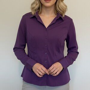 Purple Button Down Dress Shirt Long Sleeves Reitman's XL
